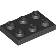 Lego destička 2x3, černá (302126)